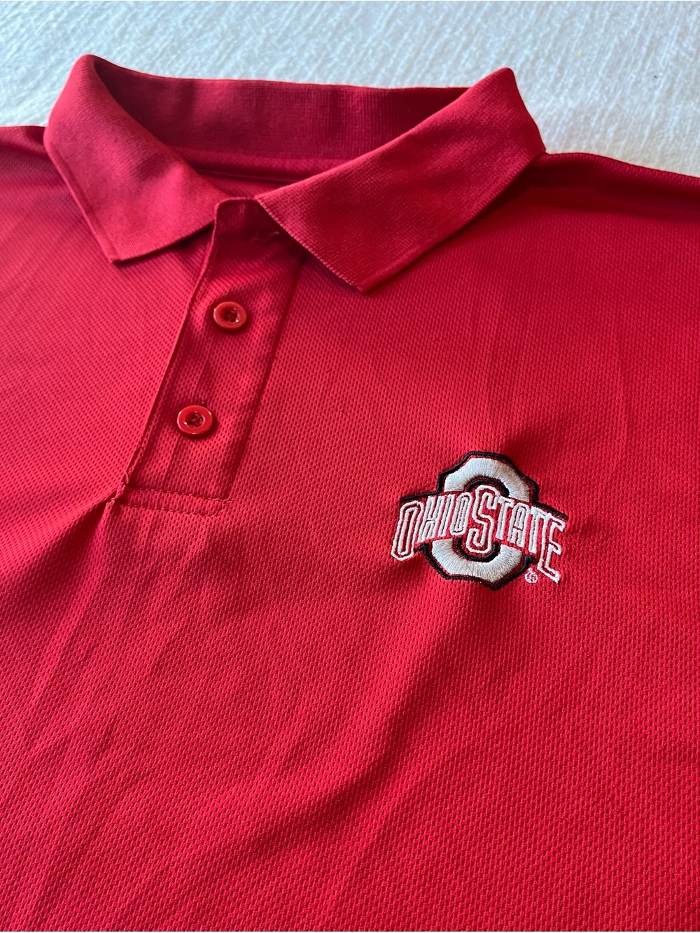 Ohio State Buckeyes Varsity Men's Polo Shirt Size M - Red Golf